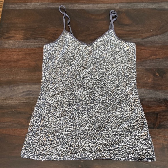 Express Tops - Express silver sequin tank